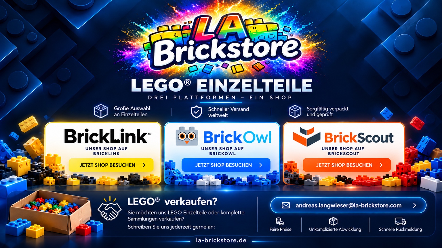 LA Brickstore – Logo und Angebote auf BrickLink, BrickOwl und BrickScout